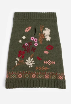 Best Johnny Was Zuzu Embroidered Dog Sweater Black