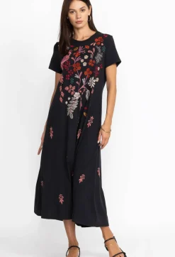 Johnny Was Zuzu Knit T-Shirt Dress Black